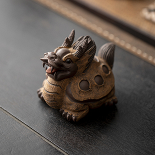 陈洪军紫砂树皮龙龟招财茶宠摆件精品纯手工茶玩茶台盘可养摆件