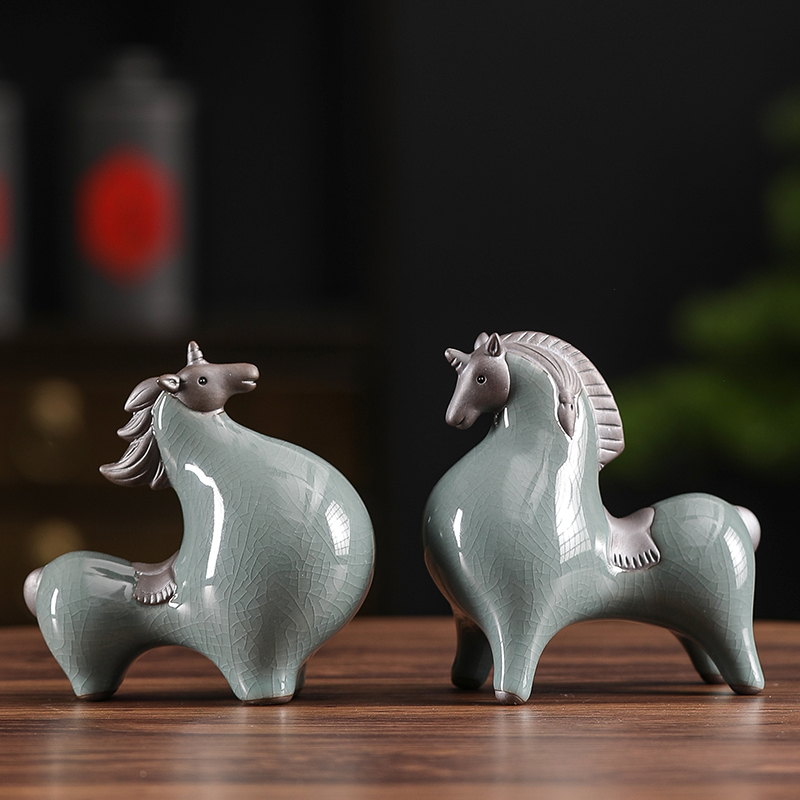 招财唐马摆件办公室桌面摆设