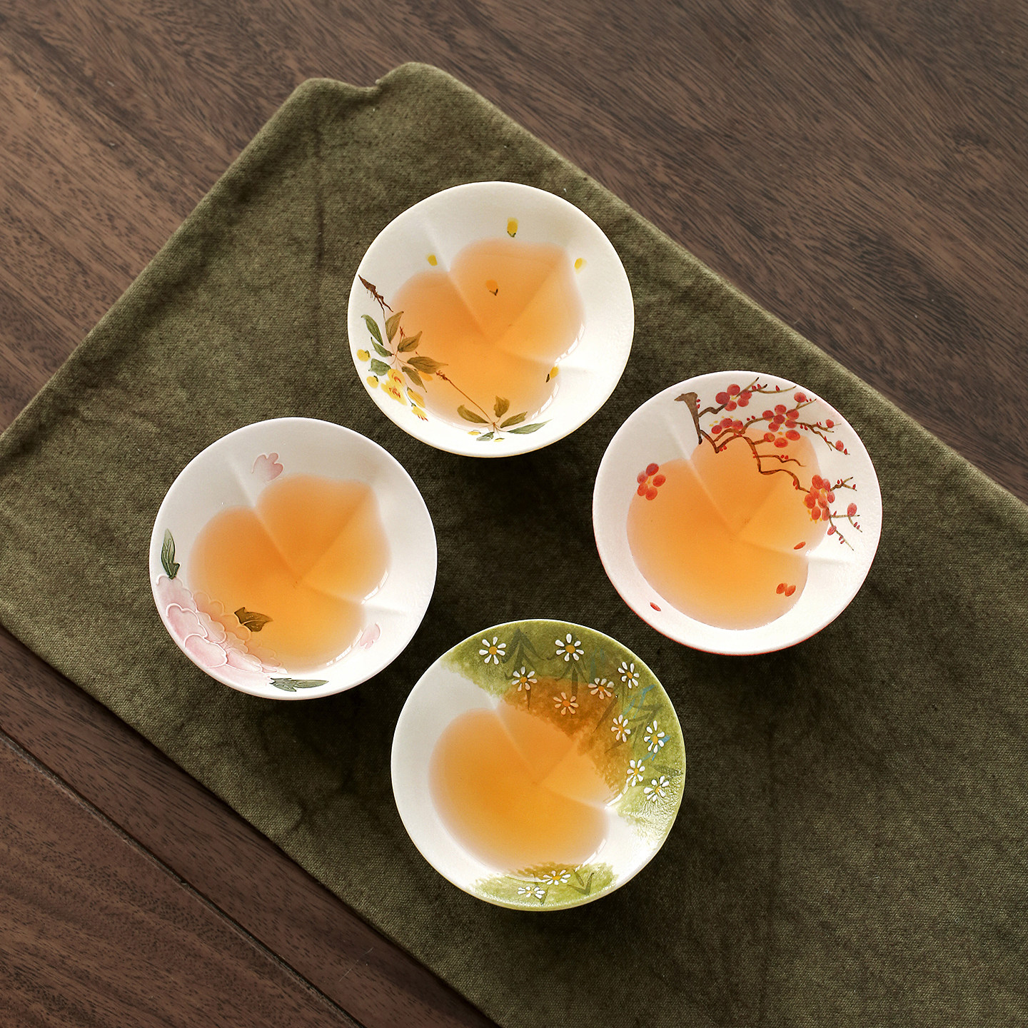 手绘釉下彩茶杯女士个人专用主人杯陶瓷喝茶盏小雏菊福禄葫芦杯子