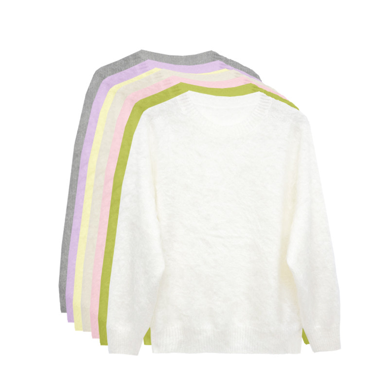 【橙庐】500613甜美风糖果色拉绒山羊绒衫 秋冬女士一线成衣百搭