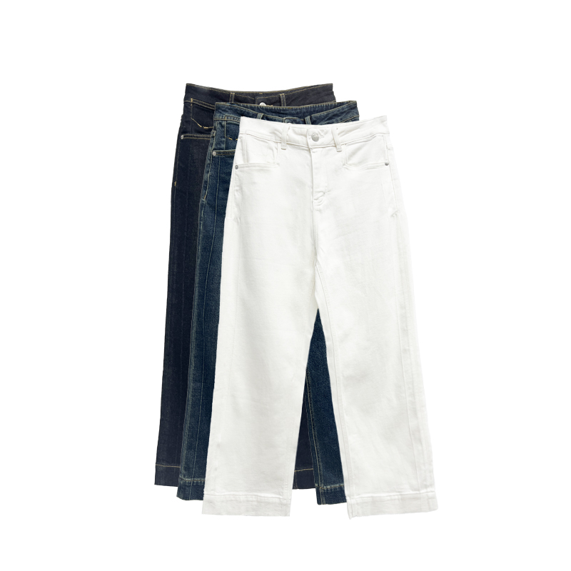 【橙庐】520056绵羊毛莫代尔扬子纱法棍牛仔裤 秋冬加绒女九五分