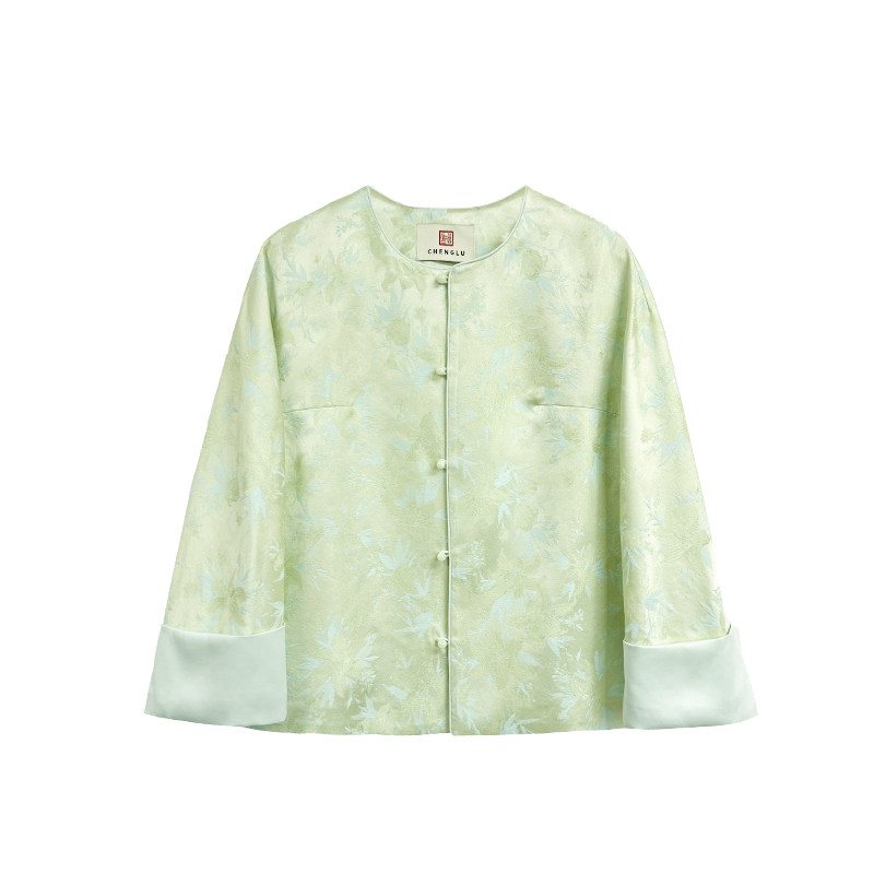 【橙庐】443021原创新中式百合提花外套 春款女士中国风优雅气质