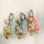 520015原创宋锦三彩萌马有求必应挂件 橙庐 中国风优雅气质