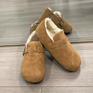2A牛反绒平底勃肯鞋 F722 羊毛里羊毛垫秋冬学院风高街 橙庐