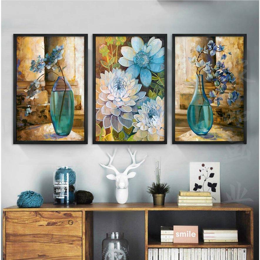 蒙娜丽莎十字绣2024新款线绣客厅大幅简约现代三联画自己绣手工