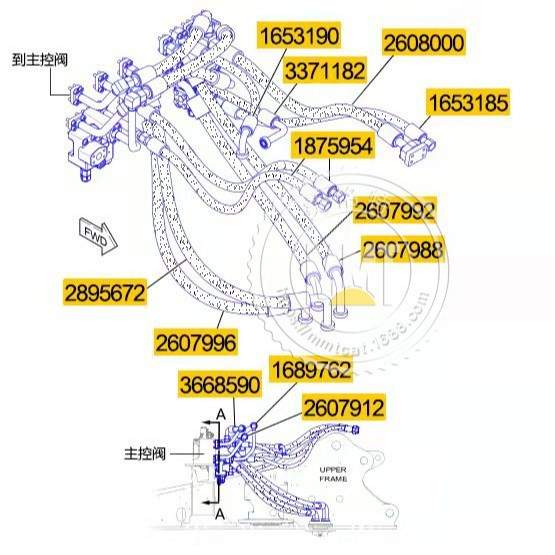 CAT卡特软管187-5954高压1875954液压油管总成260-7992 2607992
