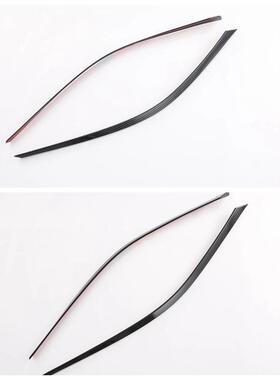 适用丰田22塞纳sienna大灯眉灯框装饰亮片 灯眉外饰碳纤黑色贴片M