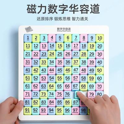 磁力版数字华容道滑动拼图三国小学生数学12儿童五阶思维益智玩具