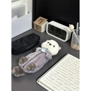 Best海獭笔袋大容量毛绒玩偶文具收纳袋软萌治愈系公仔学生杂物袋