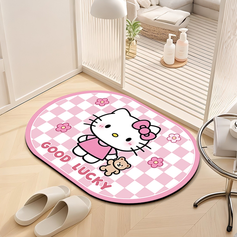 地垫卫生间吸水地垫地防滑卡通硅藻风格吸水垫泥浴室脚垫门口垫子