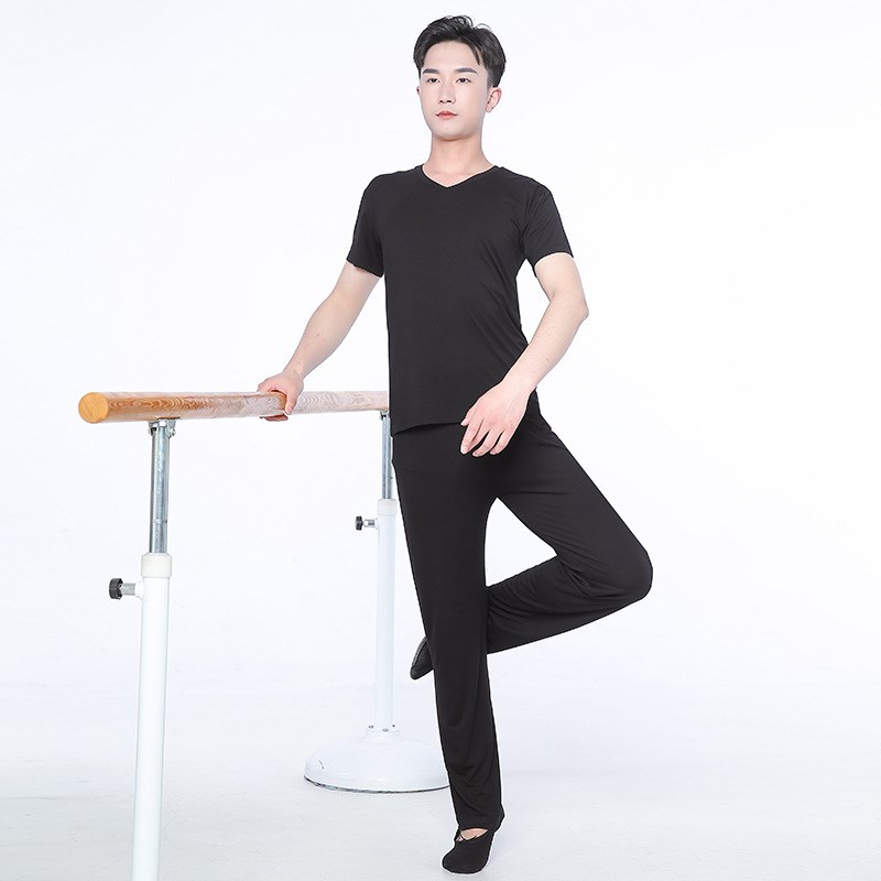 舞蹈服练功服男士宽松o学生形体服现代舞拉丁舞阔腿直筒莫代尔套