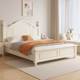 床储物 北欧实木床双人床现代简约1.8m主卧白色奶油风1.5m公主美式