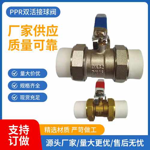 全铜双活接PPR耐高温球阀4分6分1寸20 25 32热熔管阀门自来水开关