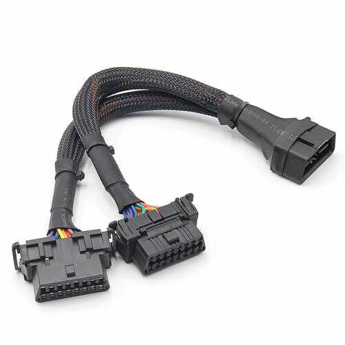 汽车OBD一分二线束 两种规格母头卡扣 满针满线 Converted Cable