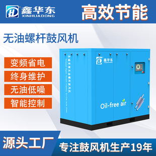 螺杆鼓风机无油变频污水处理曝气鼓风机55kw气力输送双极螺杆风机