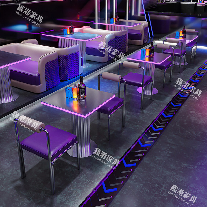 夜场清吧桌椅组合酒吧KTV发光沙发组合发光桌椅岩板桌子圆桌方桌,商业/办公家具,卡座,淘宝优惠券,粉丝福利购,淘宝优惠卷
