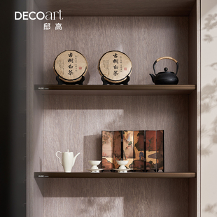 邸高商业茶空间设计新中式茶室软装开 放格茶柜装饰品摆件搭配陈