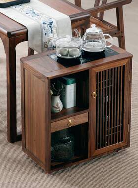 胡桃木茶烧水柜可移动泡茶41845台实木壶茶几茶台水体一茶水车煮