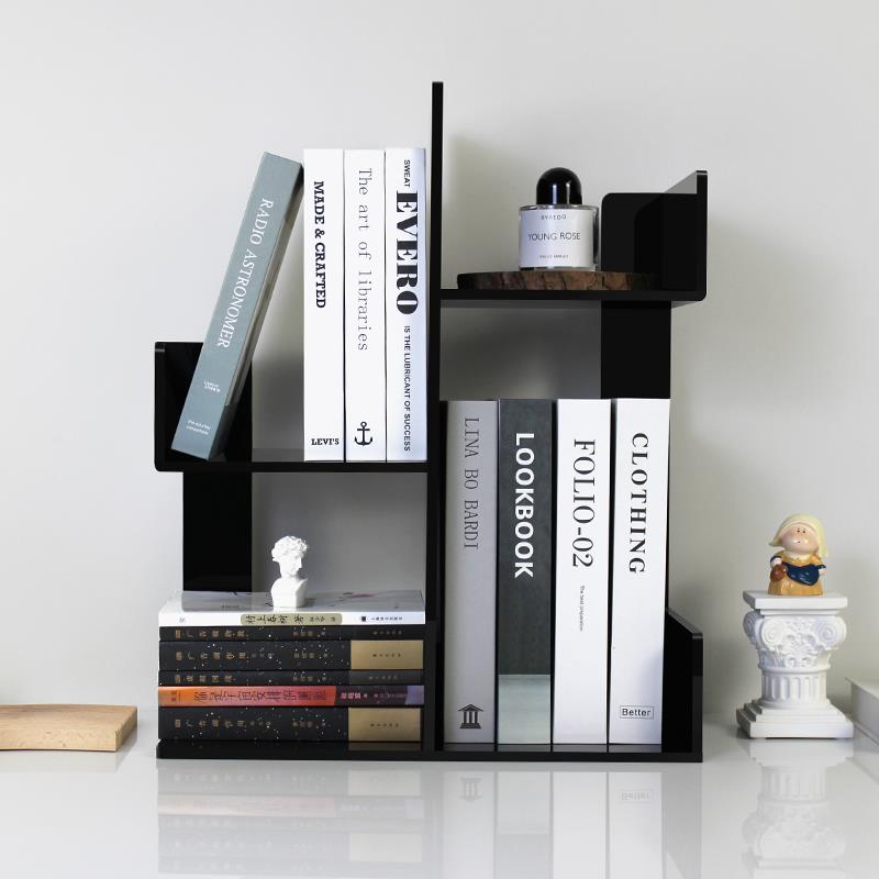 亚克力黑书收纳置物架小F78S97S9书架轻奢实用桌多层色办型公桌面