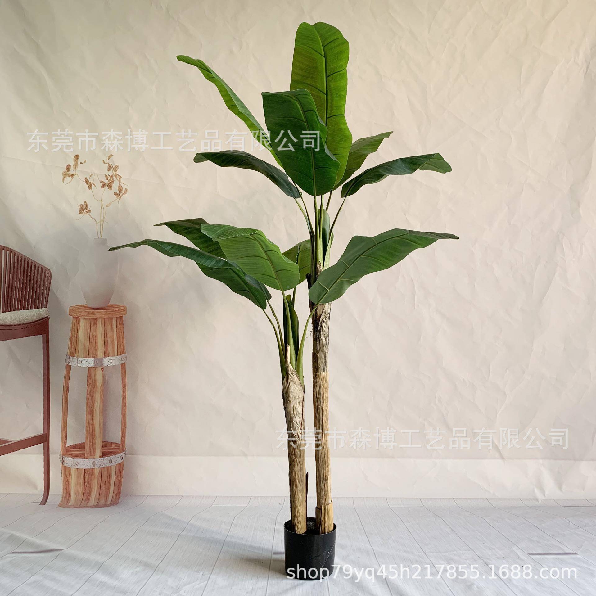 仿真芭热带蕉树蕉树绿香植假盆栽室内装WNH饰琴叶榕假落地旅人树