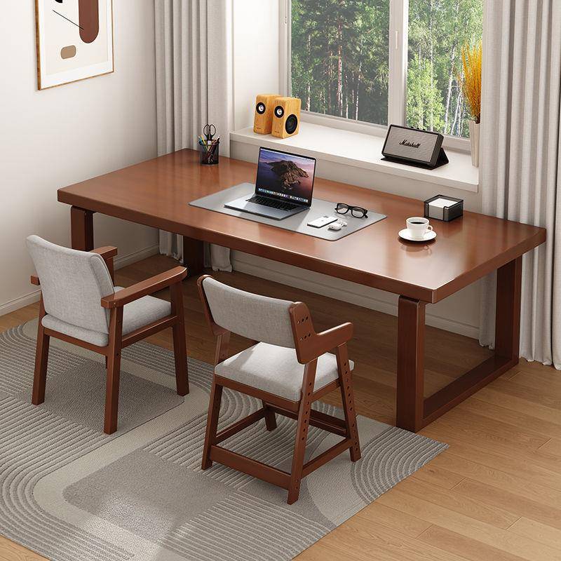 实书木大长作脑桌莫比恩学习桌书房大板工HPR台现代简约家用办公