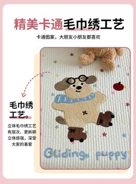儿童卡通水洗棉毛巾绣盖夏季新件款席梦思GVE软床床夹棉厚床单垫