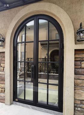 别墅门对门开门双开门进户门铁玻艺璃门防盗欧thh$*&j#式大入户门