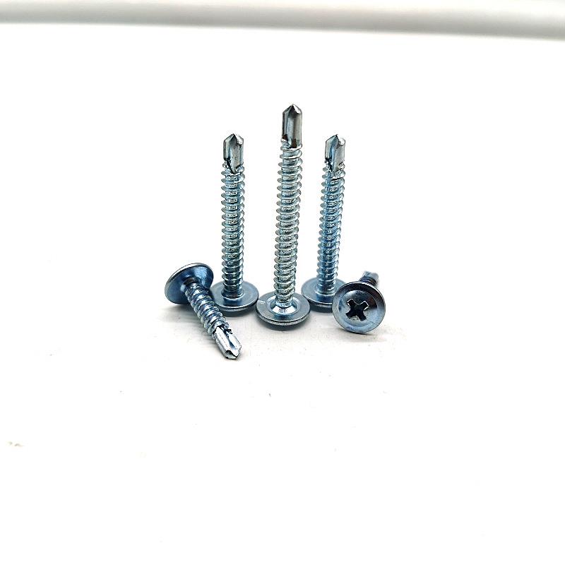 厂直销华钻字尾丝司十圆头51618自带垫钻家尾钉大扁头钻尾螺丝