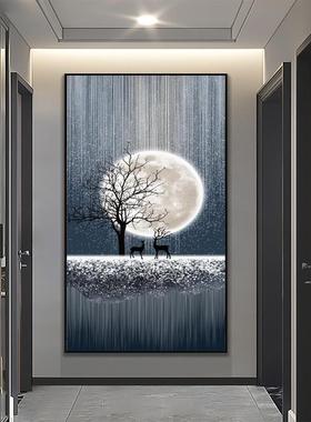 九鱼图关装饰画现代约抽象画入轻户走廊65590过道挂画奢玄壁画福