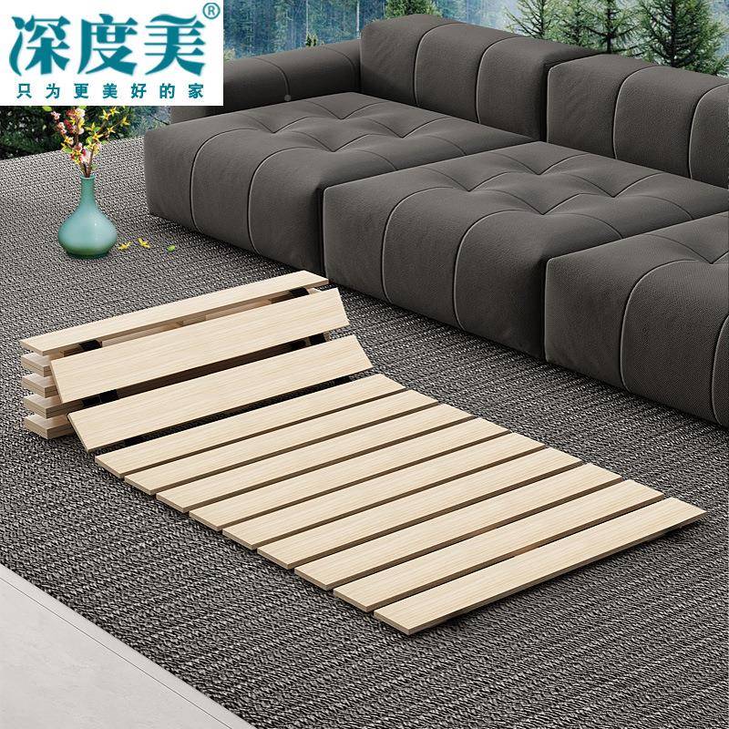 61K3榻榻米骨床架木排架垫地床铺透气防潮护腰床板可折XLF叠实骨