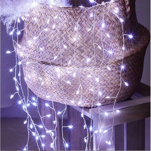 圣诞鞭炮窗帘灯铜线灯串新款热销圣诞节日led装饰氛围灯铜丝彩灯