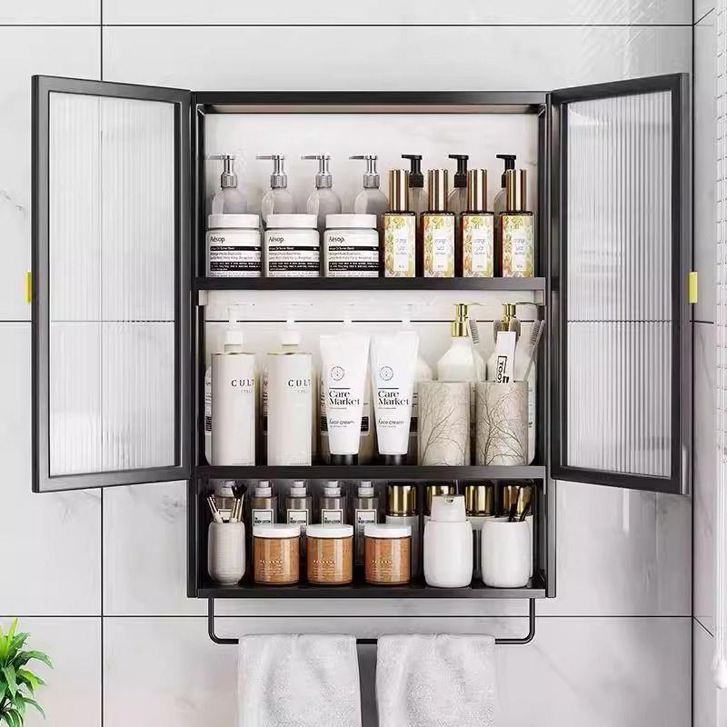 3Y物卫MBQ生间置物架浴室免Q打孔壁式置架厕所洗漱台墙上收挂纳架