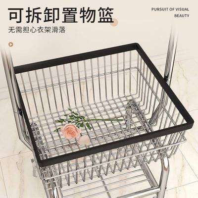 落式衣架家用出27300租屋地简挂衣架带收纳服装店易可移篮动展示