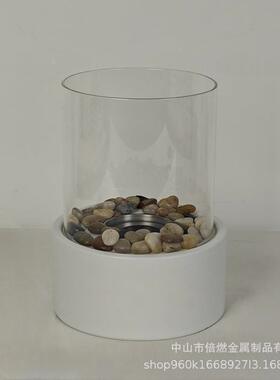 室玻内酒岩21784精壁炉号带璃石便携式真火炉大内外圆形氛围壁炉