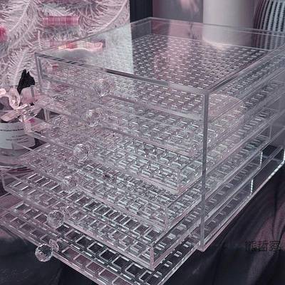 华子别墅新款亚力克收现货美甲盒美甲店高透纳小饰无品牌/品抽明