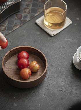 宜室话手作日式壶壶北美黑胡桃木高脚干果承点茶心盘htm-fhhc托茶