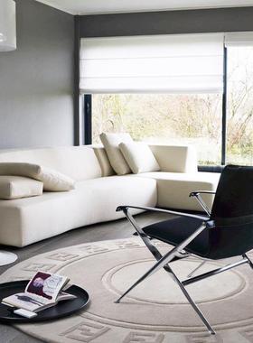 现代家简约新西羊兰毛地毯用脚垫客厅TJS圆形地毯卧工室异形手地