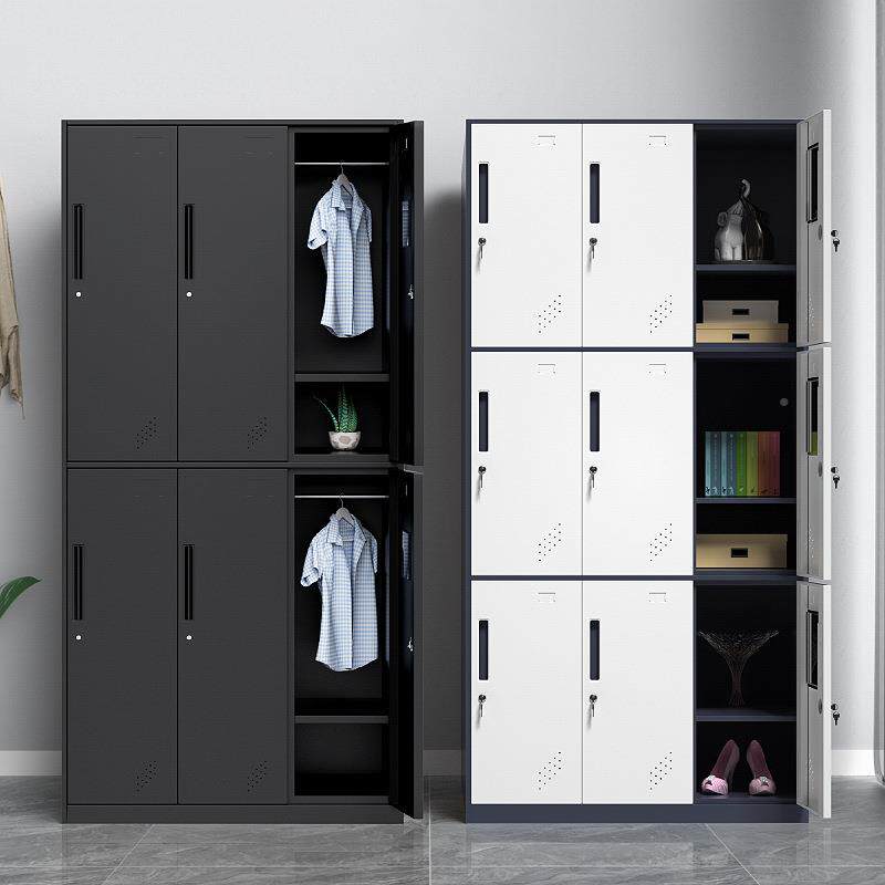 皮柜员工储物柜健身房浴铁室窄边衣换钢制寄柜77219存柜更衣柜加