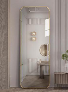 想壁挂全镜身子服装店地试衣镜众OVQ铝合落金圆角简约穿衣镜家用