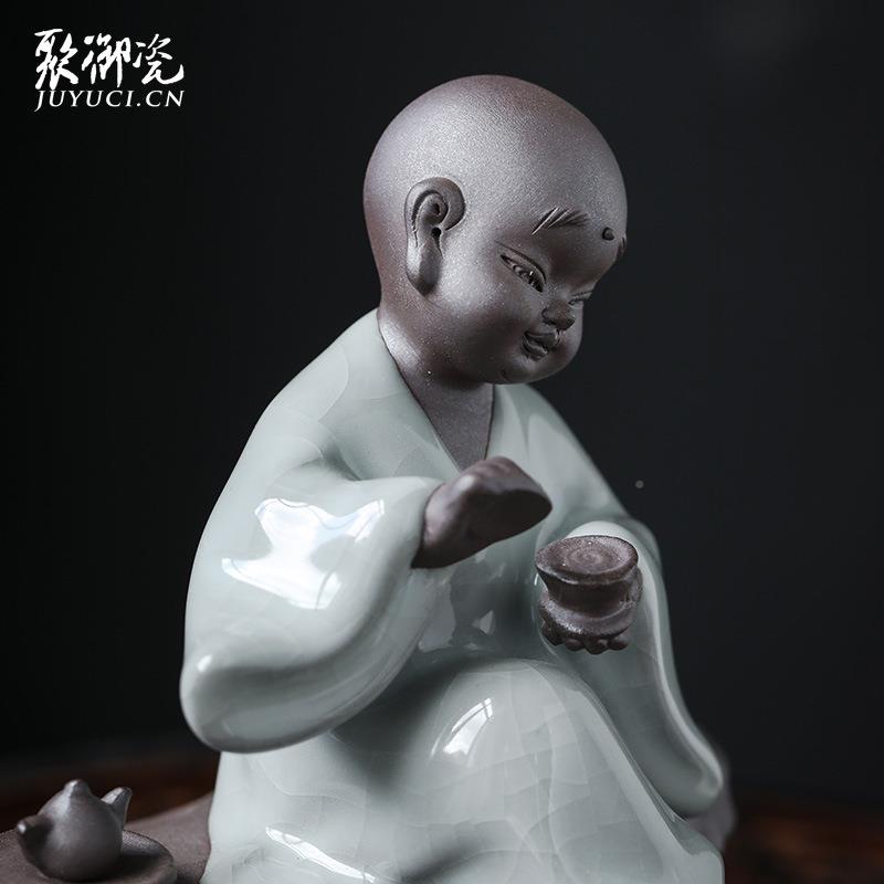 陶瓷茶宠可养哥窑汝窑茶玩茶空间装饰古品JYC-CC-P博架摆件家厂现