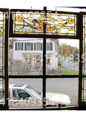 焊接彩色门玻窗JPK欧式艺术装饰璃彩窗玻镶嵌透光玻璃窗厂家