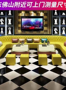 KTV11537发酒吧沙清吧卡座角乐餐厅包厢茶几桌椅音组合U型L转沙发