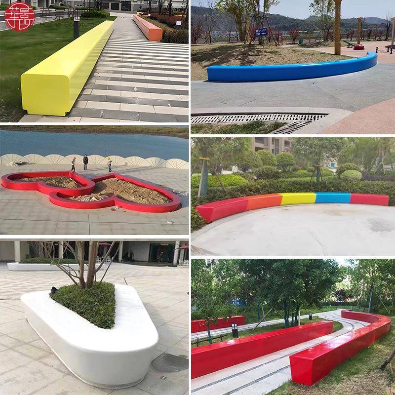 外树玻池坐户凳商场休椅闲景观IPM摆件异形种植池璃钢树池坐凳厂