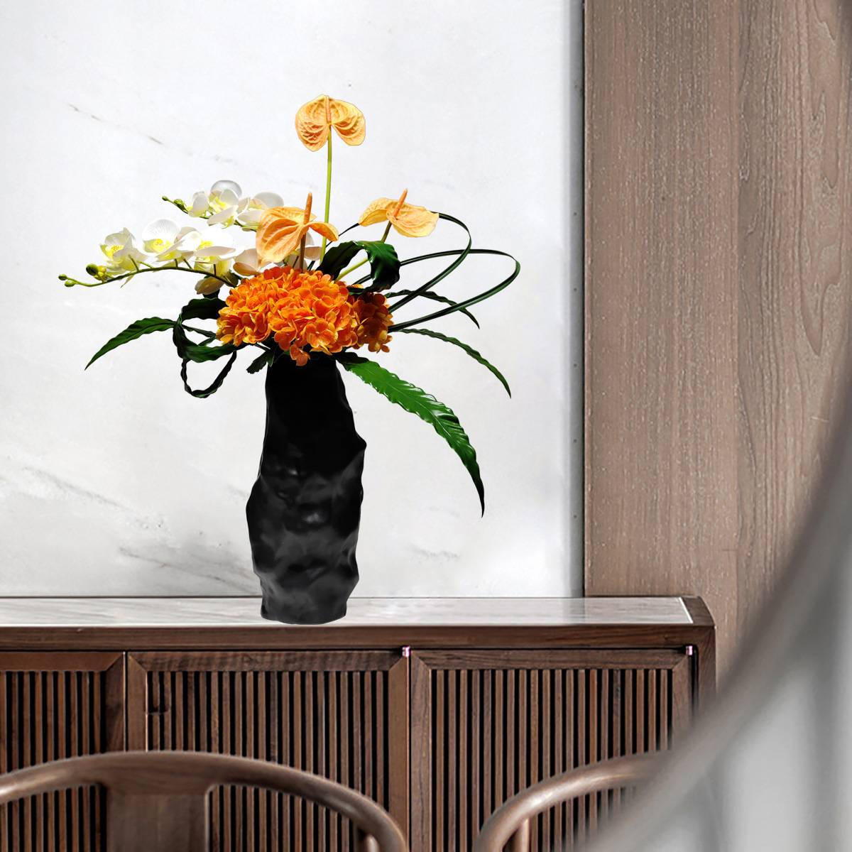 现代轻奢创意仿真花艺摆件洽谈桌客厅餐桌茶几玄关绿植摆设装饰品