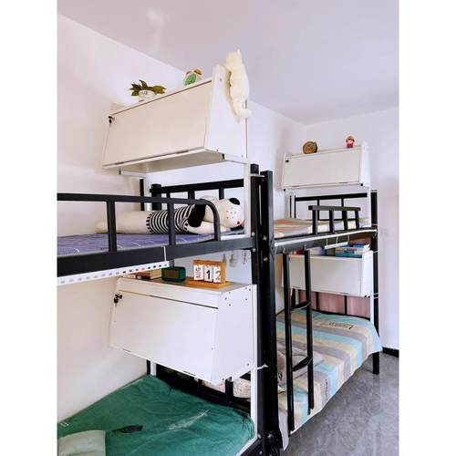 电宿舍床上脑24493桌上铺桌下铺悬空桌床头学帘习桌可装床内折叠