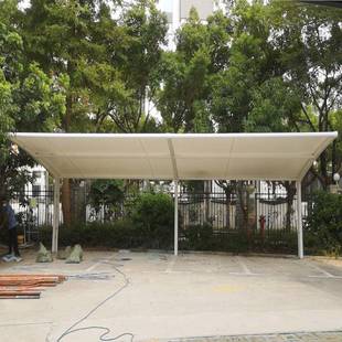 圳公深交16852站膜结构遮电棚小区单车雨棚充桩停车棚阳PVC张拉膜材