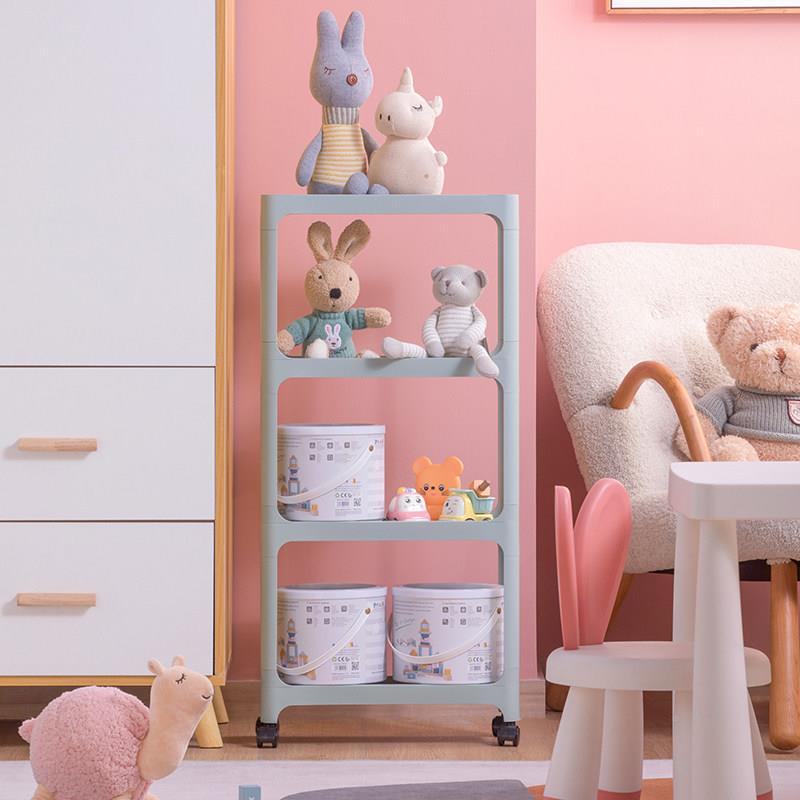 物茶百花纳厨落房置架窄边地家用CME婴儿可移动小手推车带轮书架