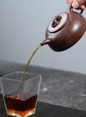 正宗宜兴砂壶紫厂家原矿紫孔泥手工茶101971双壶内推球茶壶双圈半