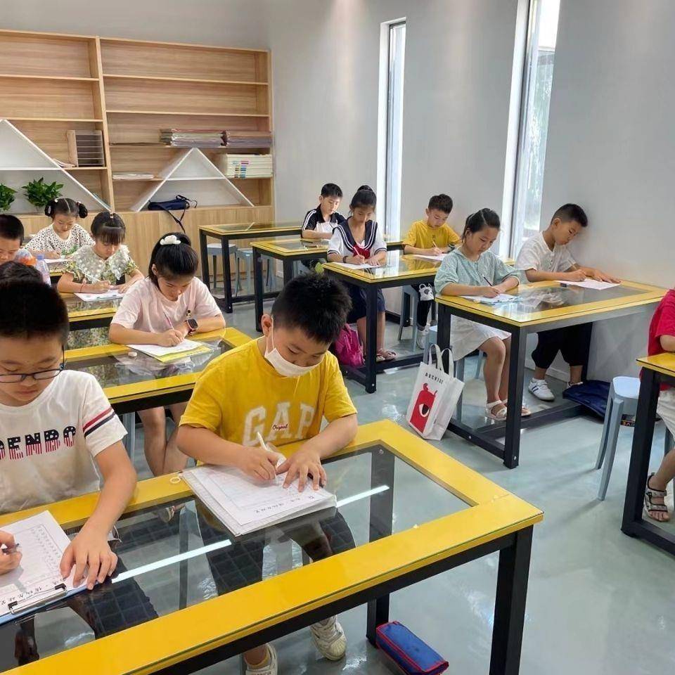 学生画学桌学习桌彩绘手工书法桌儿习绘童桌幼儿园XVX画画桌玻璃