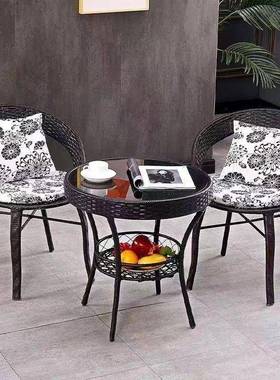 阳台藤编椅子腾休单人扶手靠背椅家人用64324老庭院室外手工编闲